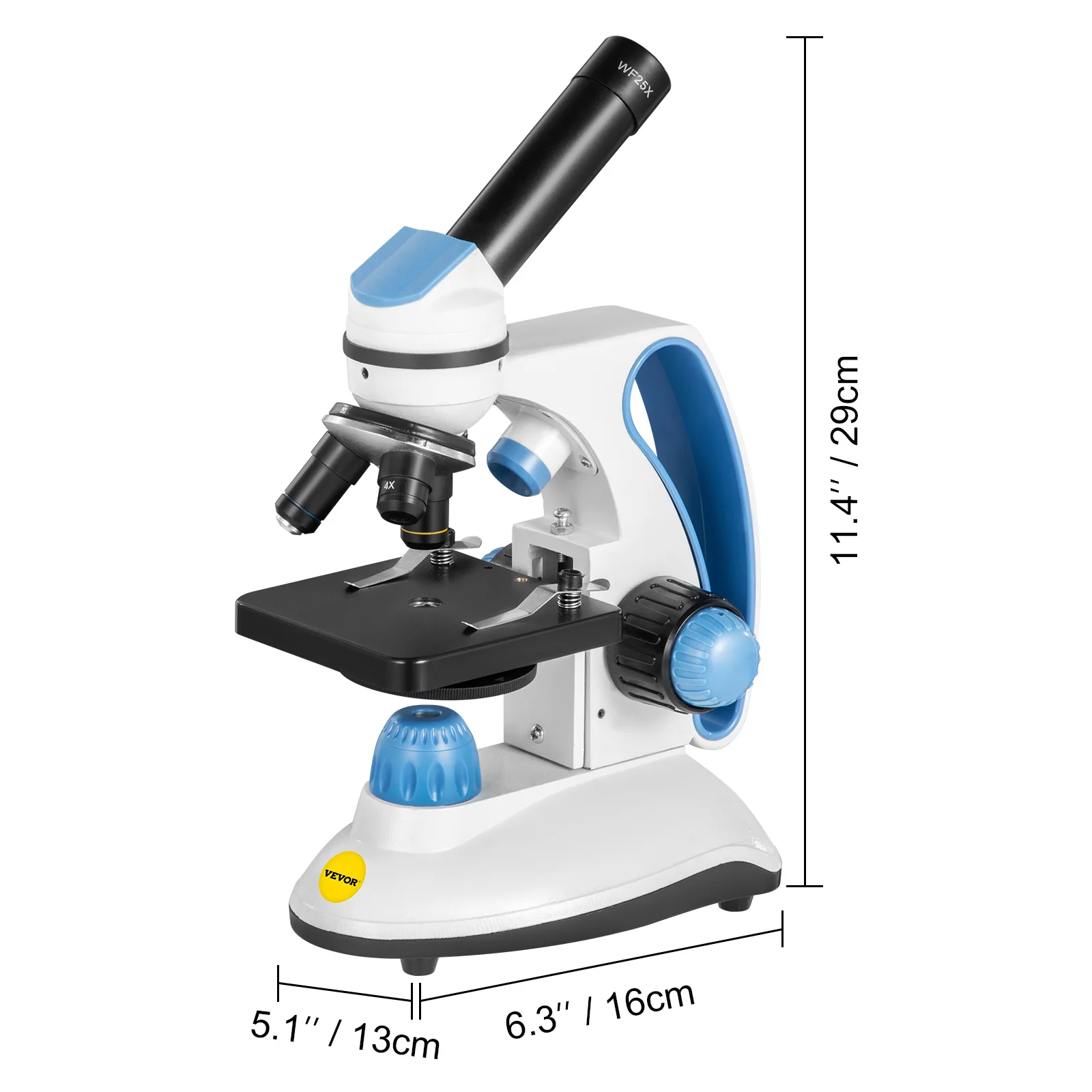 

VEVOR Monocular Microscope for Students Kids 40X-1000X Compound Light Science Education Such As Classroom and School Laboratory