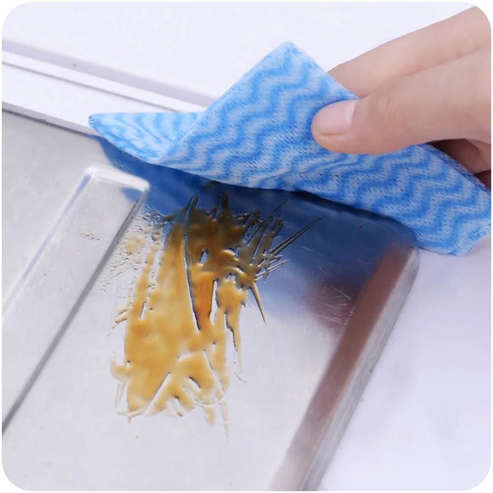 160PCS/2 Packs Environmental Disposable Washing Dish Towel Kitchen Cleaning Cloth Non-stick Oil Wiping Rags Bag(Random Col | Дом и сад