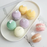 simulation macaron aromatherapy handmade pink candle ins wind photo props happy birthday new year gifts souvenir purple candle