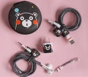 1 комплект мультяшный USB защитный кабель Winder наклейки для зарядного устройства кабельный провод Органайзер тпу спиральный шнур протектор для iphone 5 6 7 - Цвет: 8