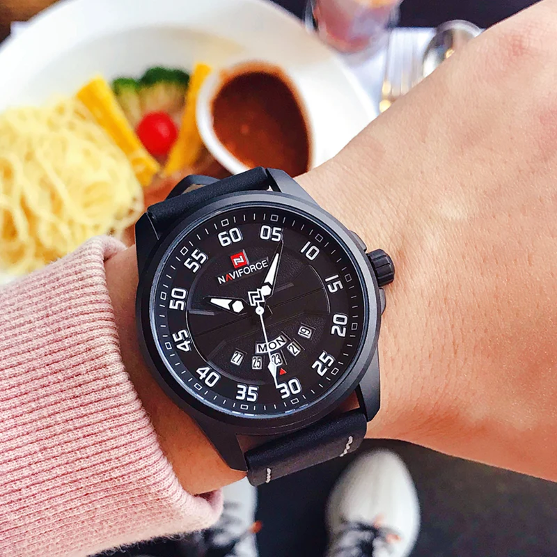 Часы наручные NAVIFORCE Мужские кварцевые Брендовые спортивные водонепроницаемые в