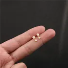 Женские серьги-гвоздики из стерлингового серебра 925 пробы с кристаллами в виде звезд