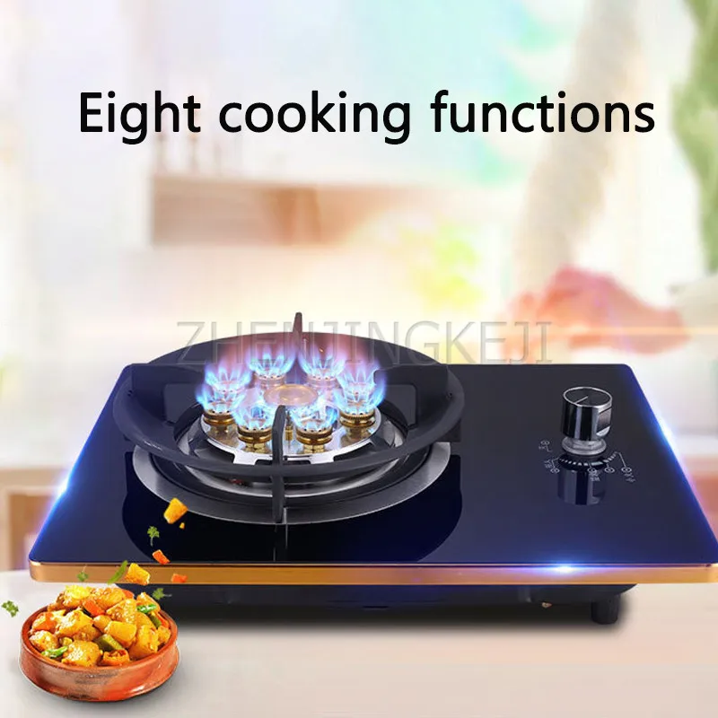 

Home Gas Stove Monocular Embedded Desktop Liquefied Gas Natural Gas Tempered Glass Energy Saving Fierce Fire Cooking Kitchenware