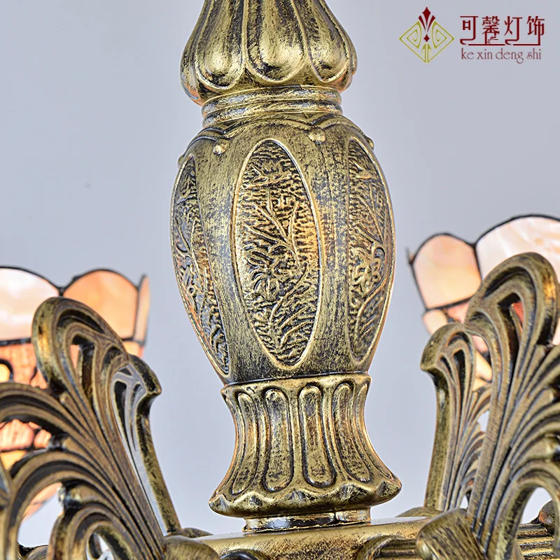 

Mediterranean Tiffany Style Shell Pendant Light For Bedroom Dining Room E27 110-240v luminaire suspendu