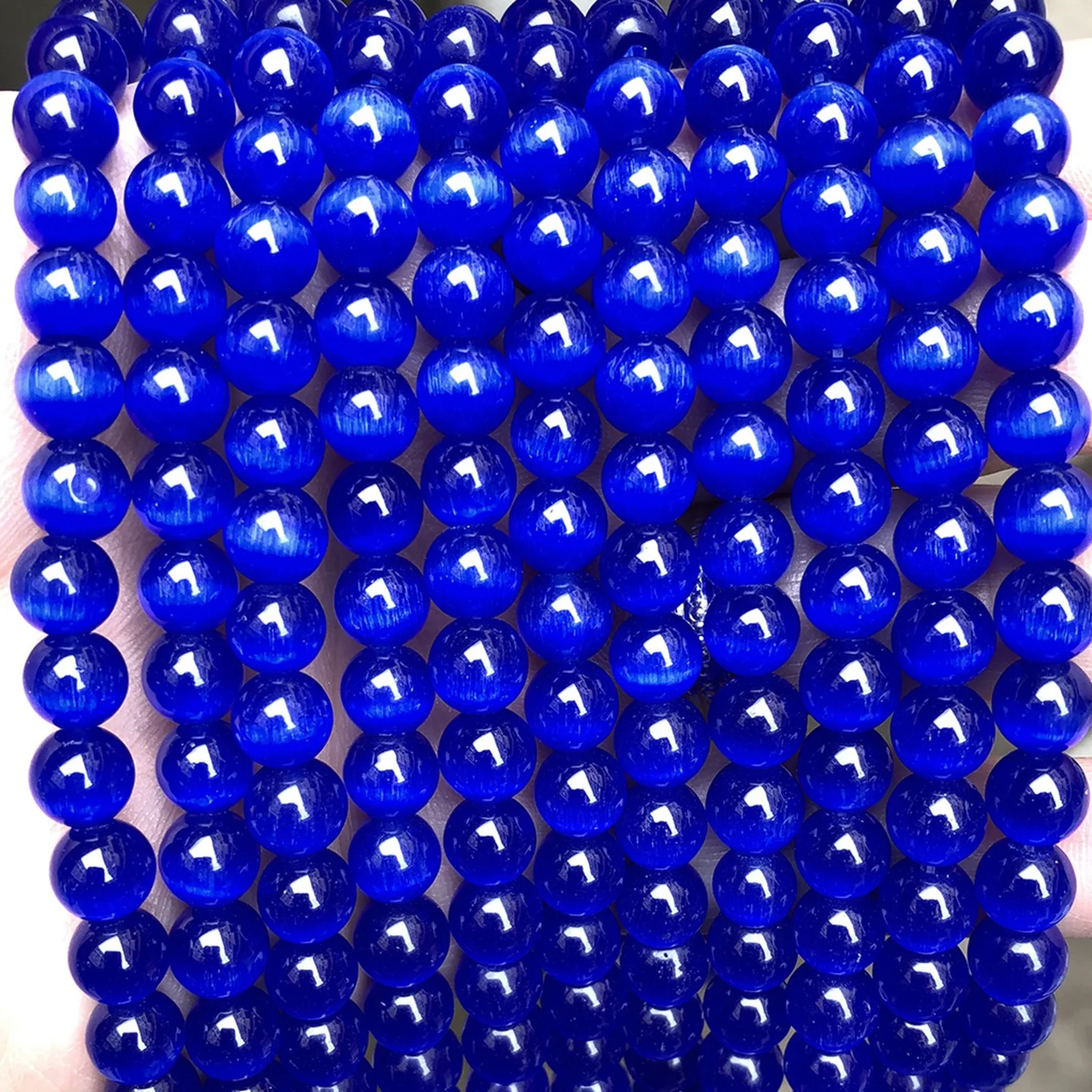 

12mm Cat's Eye Natural Glass Beads Round Multicolor Handmade DIY Bracelets Jewelry Loose Beads,1Strand (Approx 31PCs/Strand)
