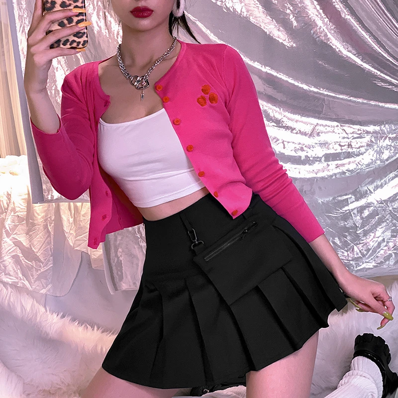 Женская плиссированная юбка в японском стиле Харадзюку модные повседневные