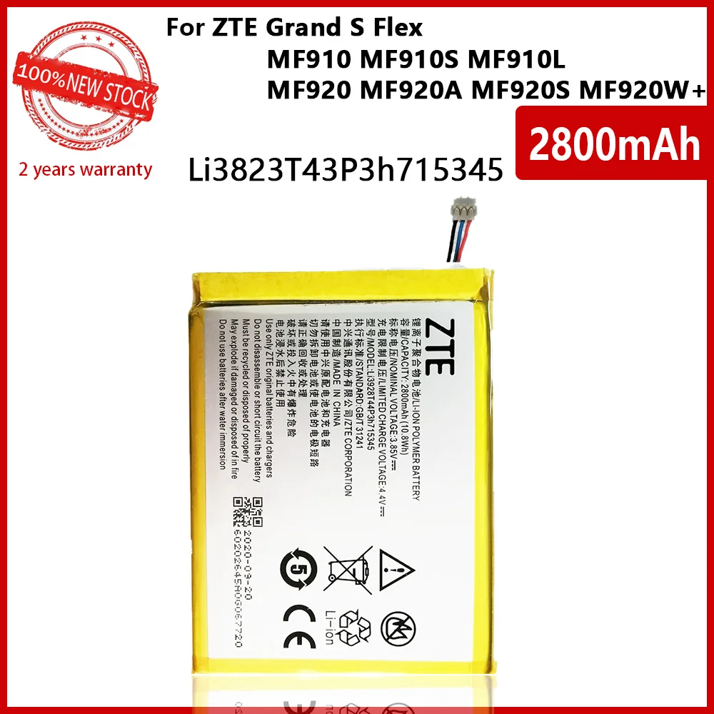 100% Оригинальный аккумулятор 2800 мАч LI3823T43P3h715345 для ZTE Grand S Flex/для MF910 MF910S MF910L MF920 MF920S