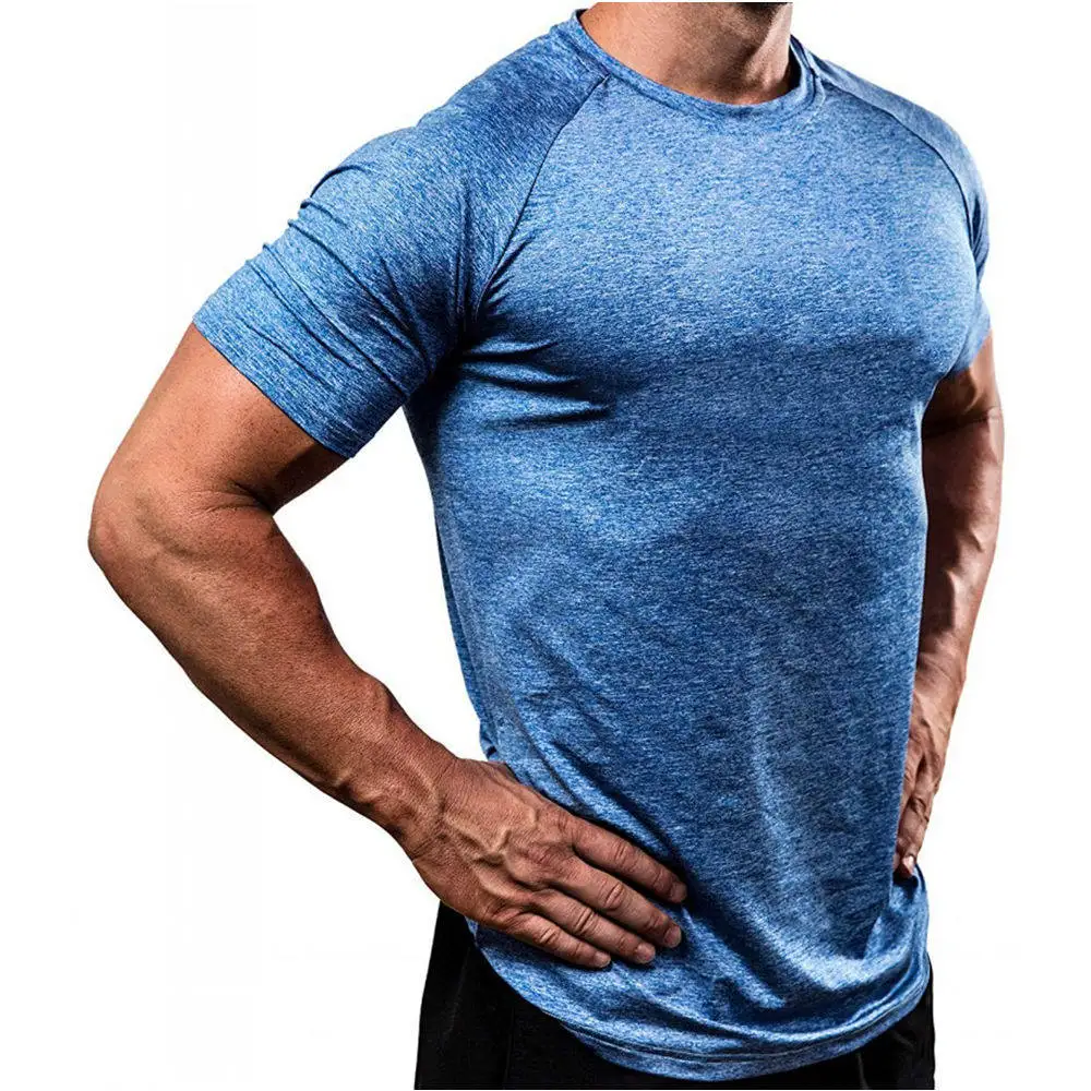 

Slim Fit Sport Tshirt Fintss T Shirts Men Compression Shirt GYM T-shirt Elastic Running Shirts Male Bodybuildin Tees Sports Top