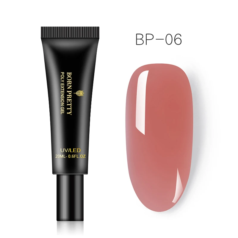 BP-06 BORN PRETTY розовый Обнаженная ногтей быстрое строительство поли гель 20 мл желе Builder палец УФ-гель продолжительного действия лак - Цвет: BP-06