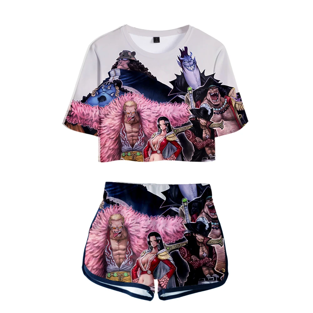 New One Piece two Set Summer Sexy Cotton Printed T shirt Album Woman Suit Shorts Crop Fashion Tops+Shorts Pants Custom | Женская одежда