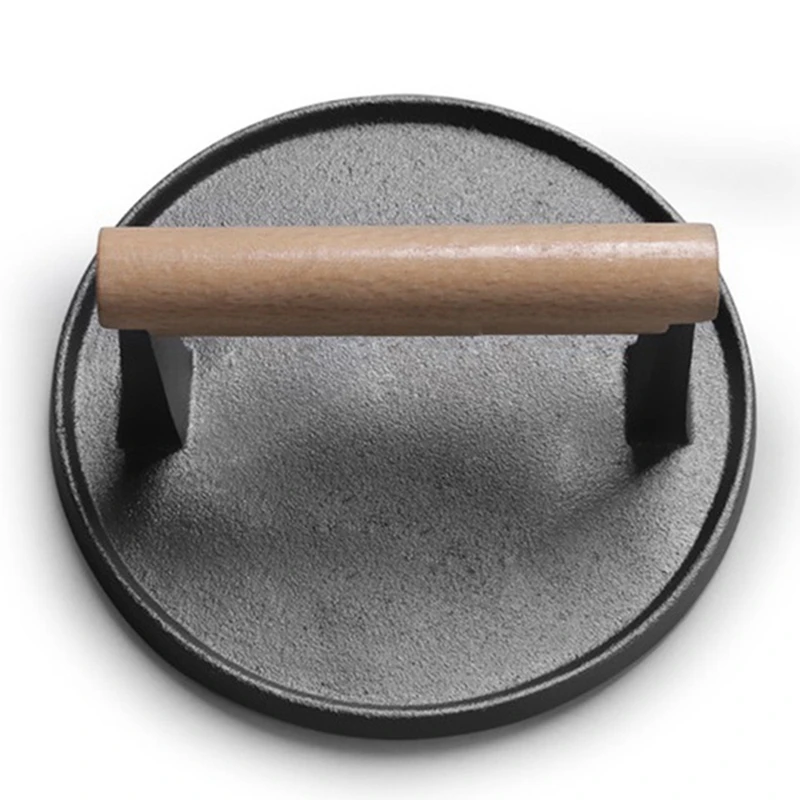 Лучшая ручка стейк пластина Профессиональный пресс для мяса барбекю чугунный