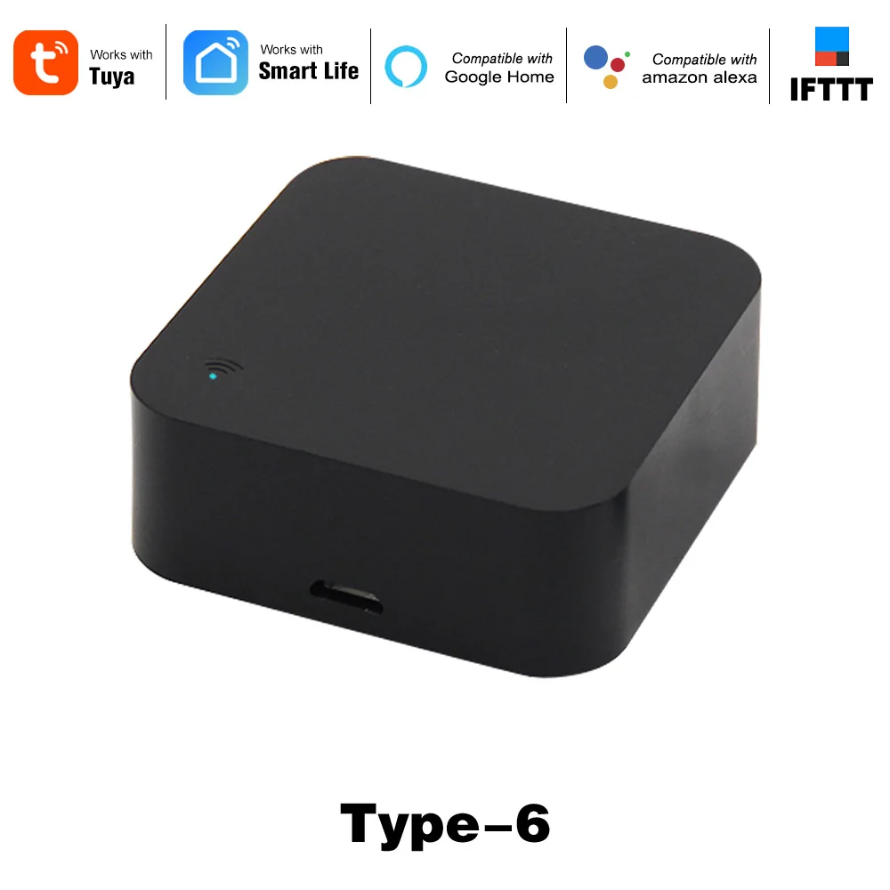 Tuya Type 6 Универсальный Смарт-ИК-концентратор Tuya с дистанционным управлением, голосовое управление для кондиционера, ТВ, работа с Alexa, Google, домашний помощник, смартфон - Комплект: Tuya Type 6