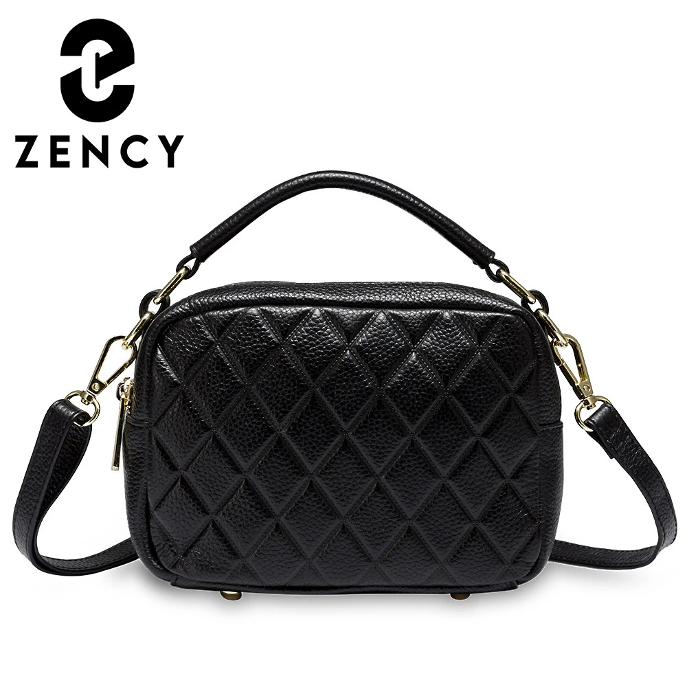 

Zency New Arrivals Lingge Women Tote Handbag 100% Genuine Leather Fashion White Lady Crossbody Shoulder Bags Small Pillow Purse