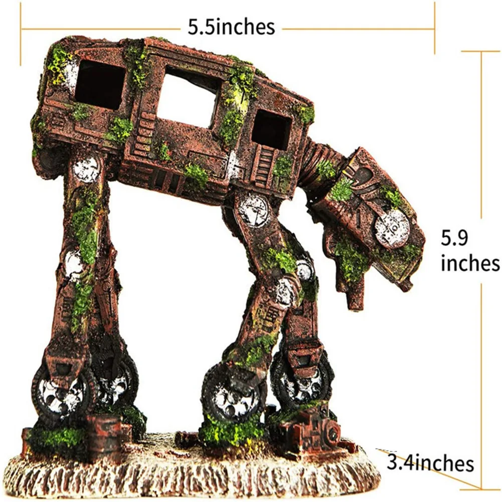 

Aquarium Mecha Robort Miniatures Artificial Resin Model Fish Tank Ornaments for Aquarium Fish Tank Landscape Decoration