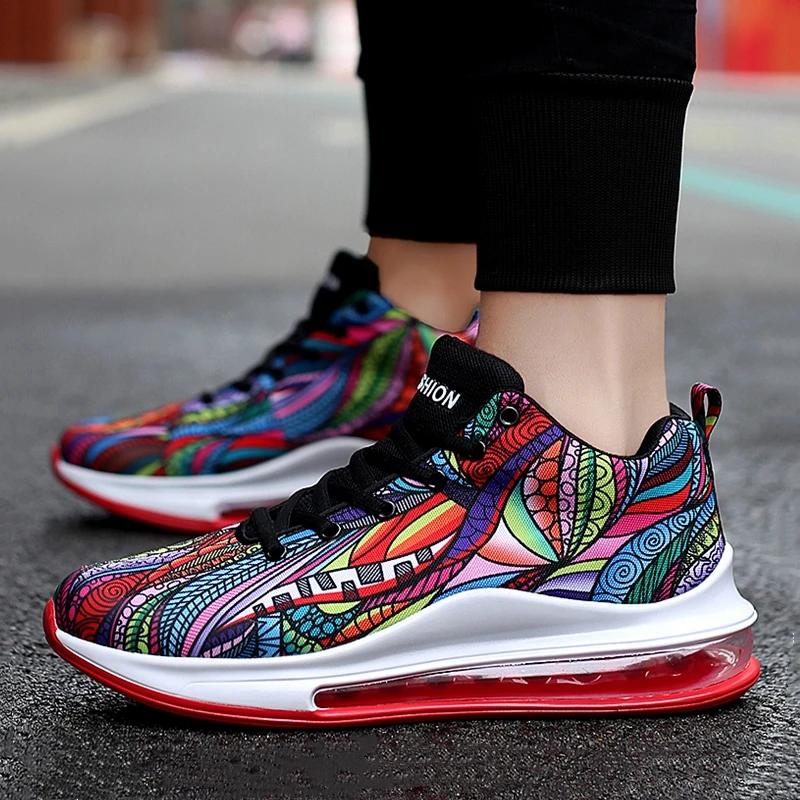 

Women Basketball Shoes Multicolor Oudoor Air Cushion Sport Trainers Comfortable Lovers Shoes Mid-top Sneakers Large Size 35-46