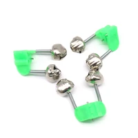 5pcs fishing bite alarms fishing rod bell rod clamp tip clip bells ring green abs fishing accessory outdoor metal