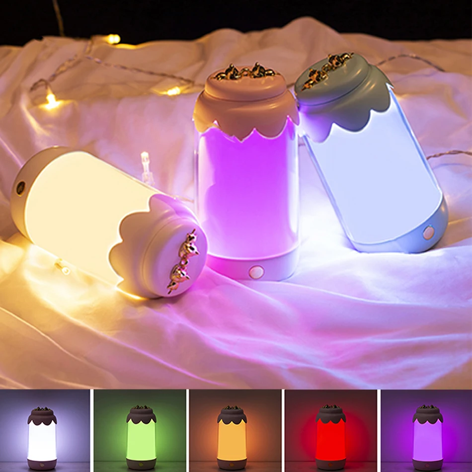 

Светящийся ночсветильник в виде бутылки с USB-зарядкой, креативная Настольная лампа с защитой глаз, умная прикроватная лампа, пользовательск...