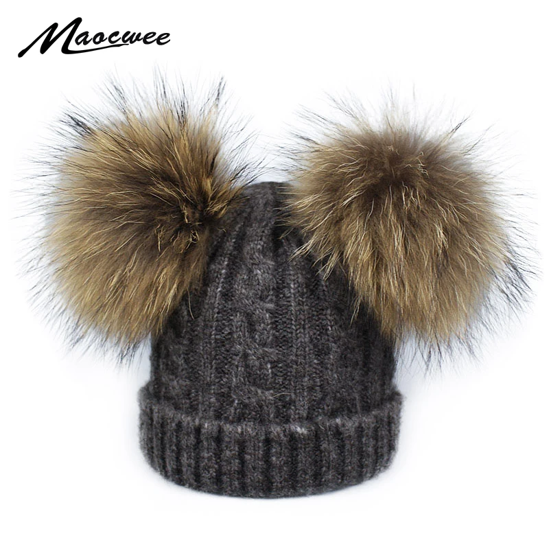 Детская Шапки женские шапочки с помпоном шапка крючком Вязание зимняя теплая