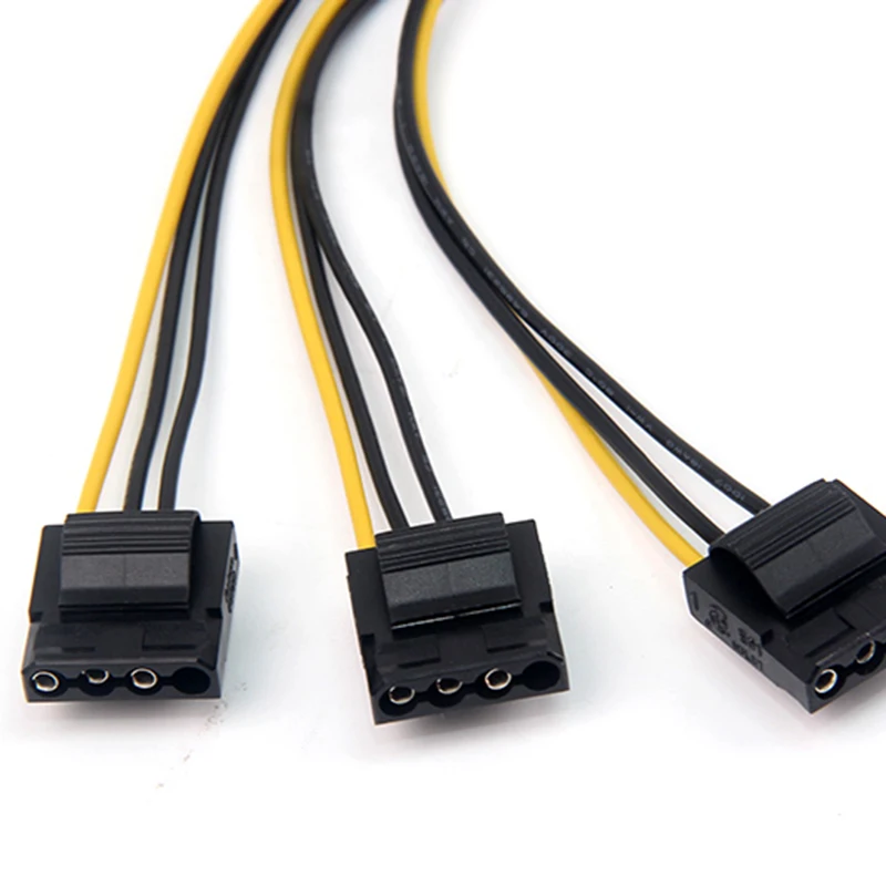 

Lingable 6P to Molex 4P Power Cable 6P Male to Three Large 4 Pin Graphics Card Power Supply Adapter Miner Cables