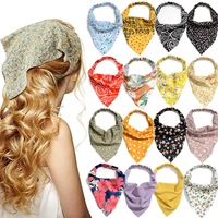 63 style bohemia bandana for women elastic hair bands triangle headscarf floral print head wrap scarf hair accessories headwear
