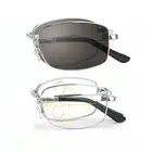 Складная переход прогрессивная фотохромная очки для чтения Для мужчин Складные Мультифокальные дальнозоркости очки карман пресбиопии