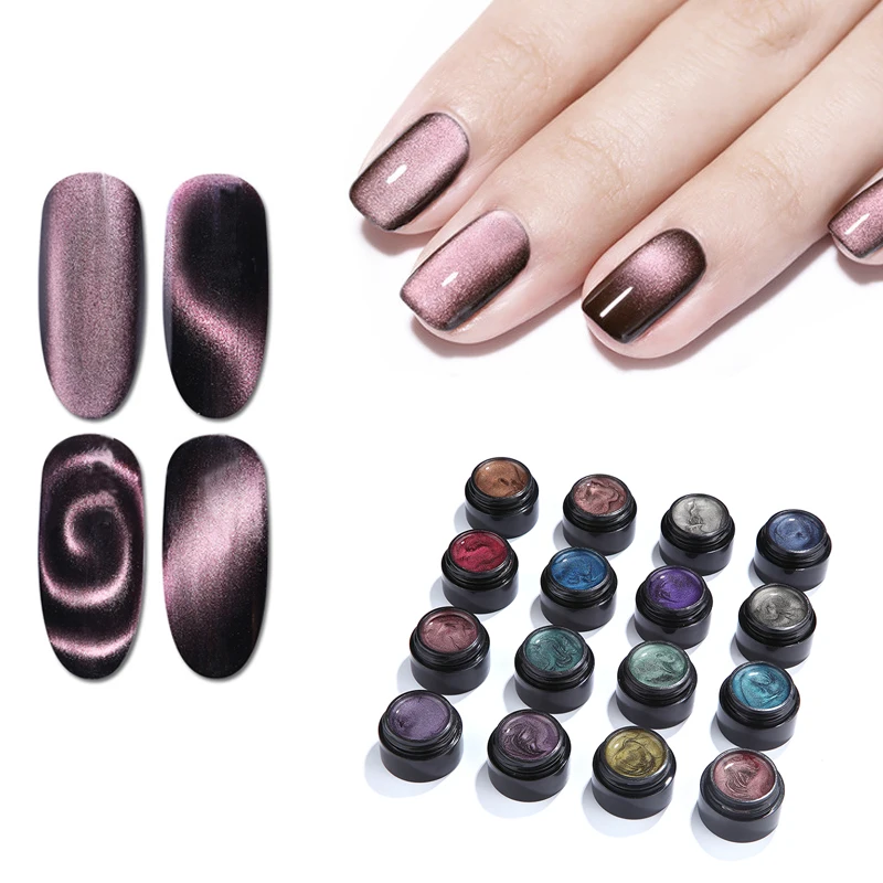 1 бутылка 5 мл Гель лак для ногтей кошачьи глаза Полупостоянный Гибридный