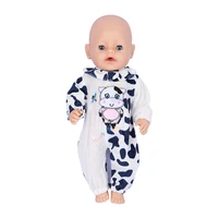 doll clothes cattle costume jumpsuit with shoes onesie outfit pajamas for 43 cm new born baby dolls 18 inch dolls birthday gift