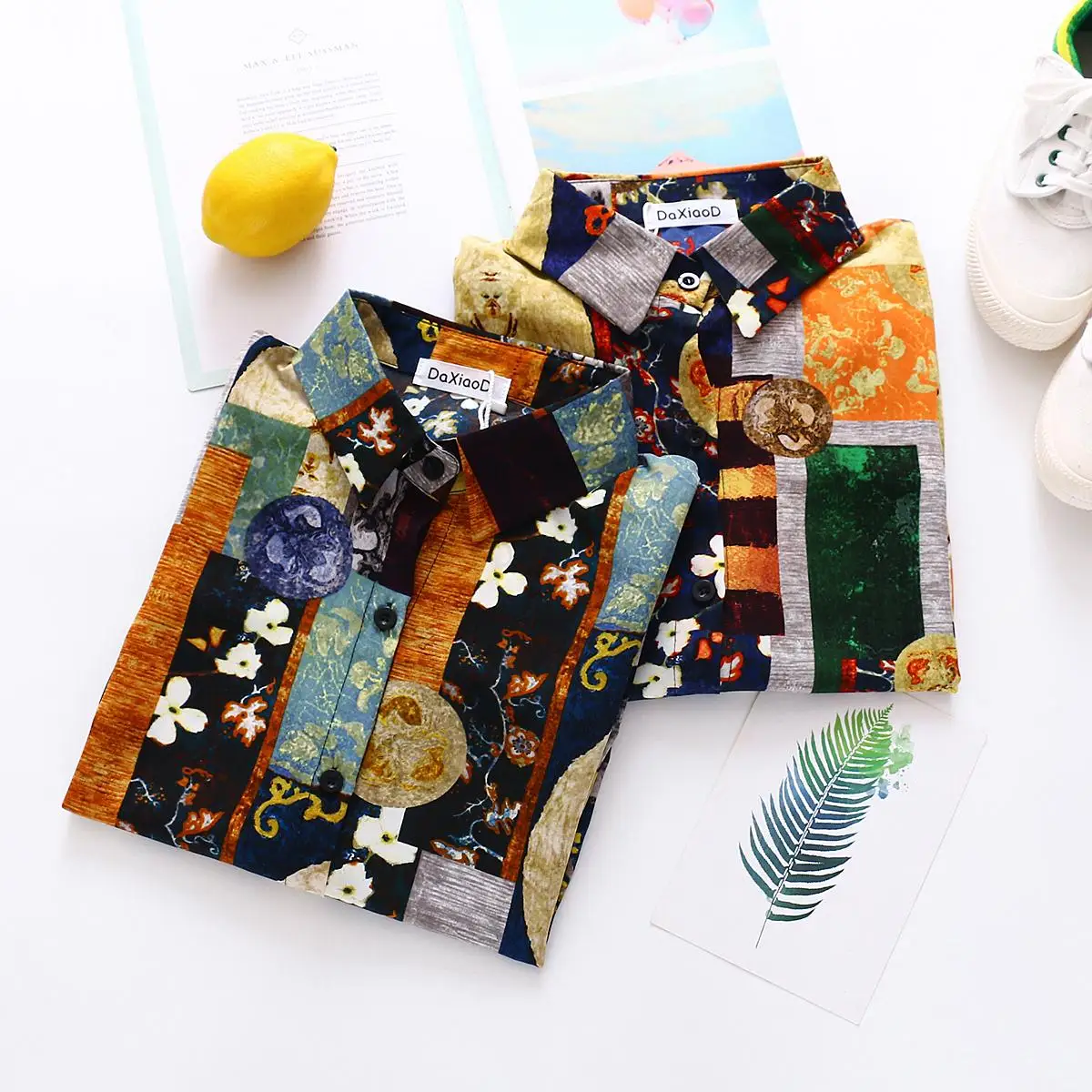 Блузка женская в стиле ретро рубашка английском Топ с длинным рукавом уличная