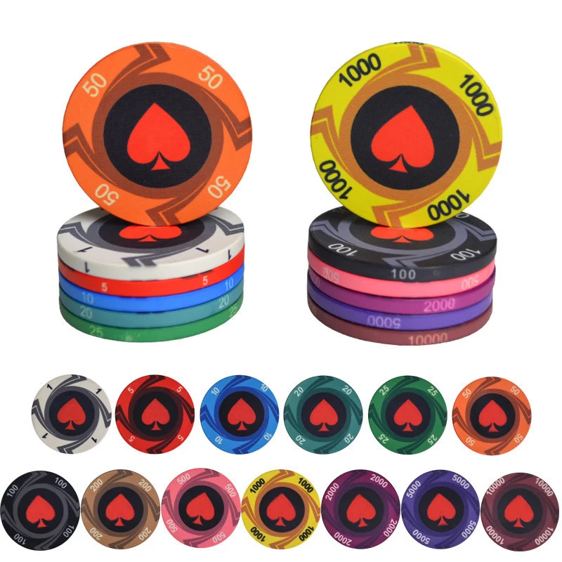 25 шт./лот Персиковое сердце монеты керамические Техасские наборы чипов для
