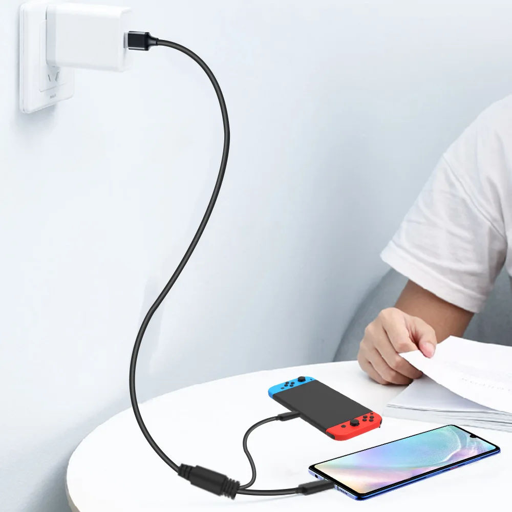 

3m 2 in 1 Type-C Gamepad Console Charging Cable 40W Fast Charging Over Voltage Protection Power Cord for PS5 Switch Mobile Phone