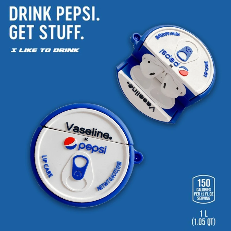 Модный Cola Vaseline Уход за губами для Apple Airpods 1 2 Pro 3 Soda бальзам губ Мягкая силиконовая