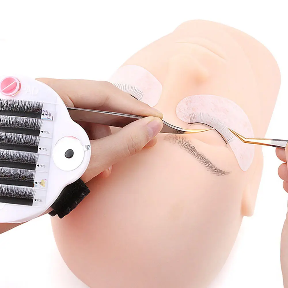 

1Set Salon False Eyelash Tray Creative Lash Holder with Elastic Tieback White