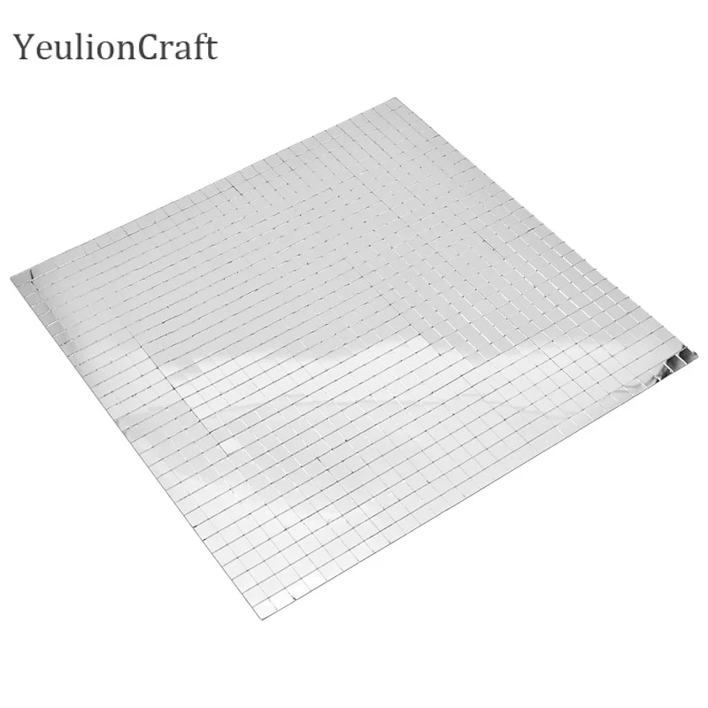 YeulionCraft 30x30 см мини самоклеящаяся квадратная стеклянная зеркальная мозаичная