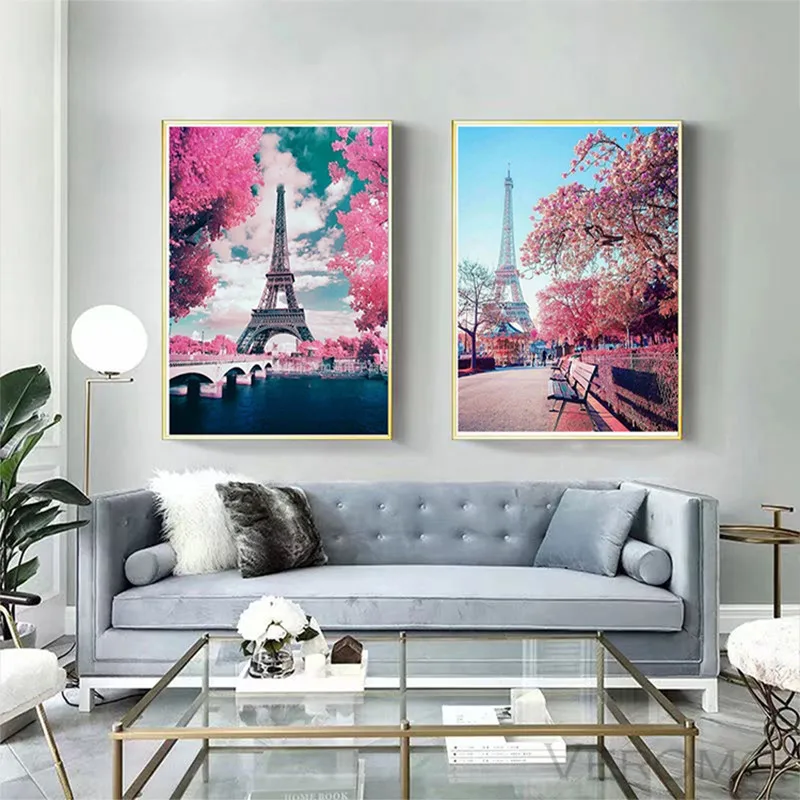 Poster Paris Eiffel Tower Cross-Stitch Kit Paint By Numbers Diy Full 5D Diamond Painting Embroidery Mosaic Accessories Home Deco | Дом и сад