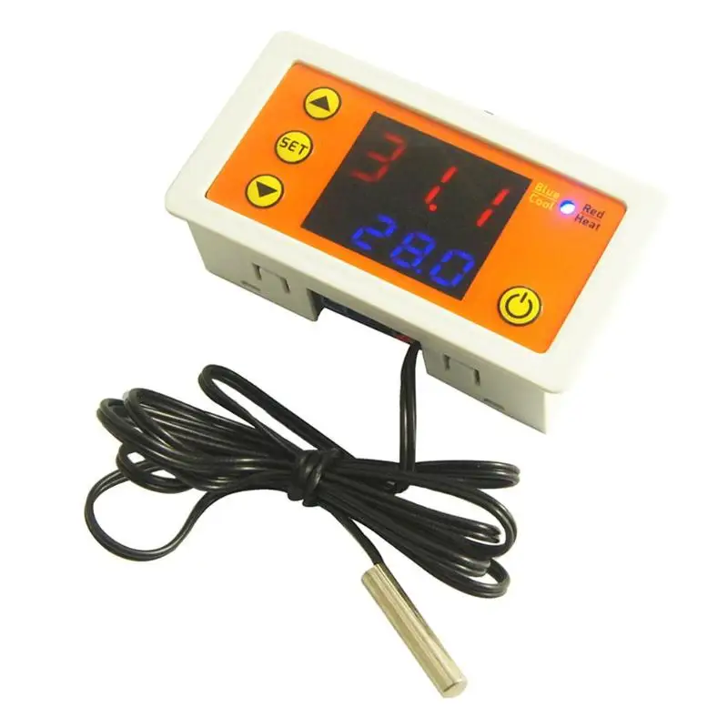 Светодиодный красный синий двойной цифровой термостат контроль температуры Лер