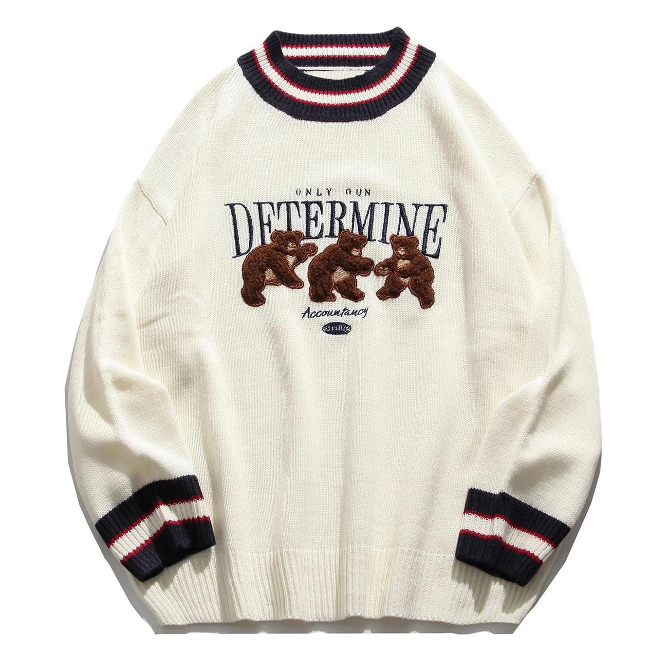 

Мужской трикотажный свитер в полоску, в стиле оверсайз