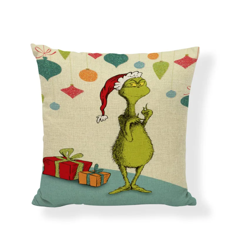 Наволочка для подушки с забавным мультяшным рождественским рисунком