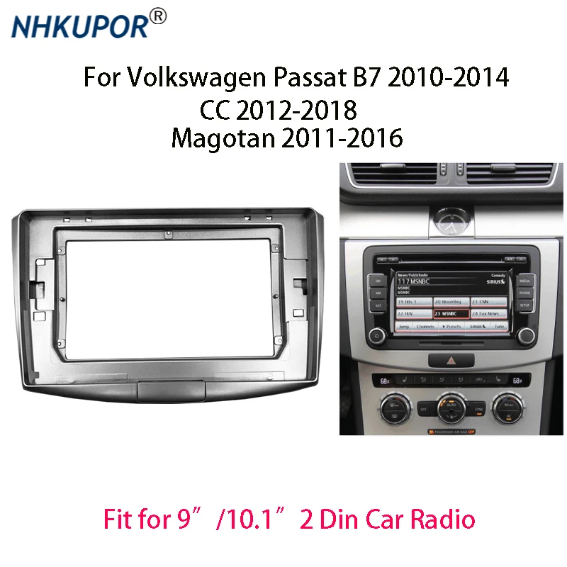 

Car Radio Fascia For Volkswagen Passat B7/CC/Magotan Auto Stereo Dash Panel Mounting 9/10.1 inch Frame Kit Center Console Holder