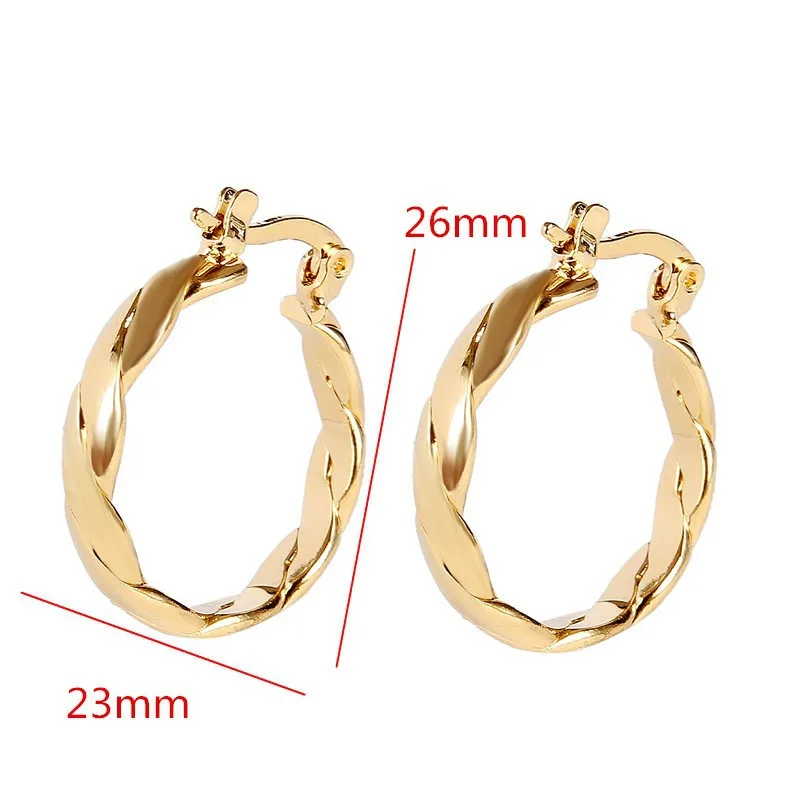 18 k Thai Baht YELLOW FINE GOLD G/F EARRINGS Hoop E India Jewelry Brincos Top Quality Wave