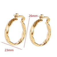 18 k thai baht yellow fine gold gf earrings hoop e india jewelry brincos top quality wave