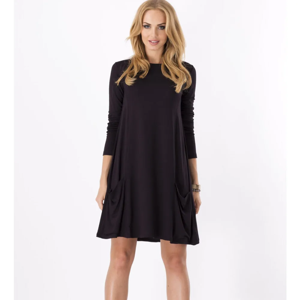 

Женское платье с длинным рукавом и круглым вырезом, размеры S, M, L, XL, XXL, XXXL