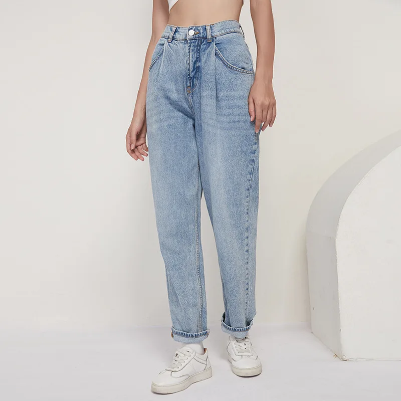 

Urban casual spring new hot high waist skinny hundred take ladies Harlem jeans