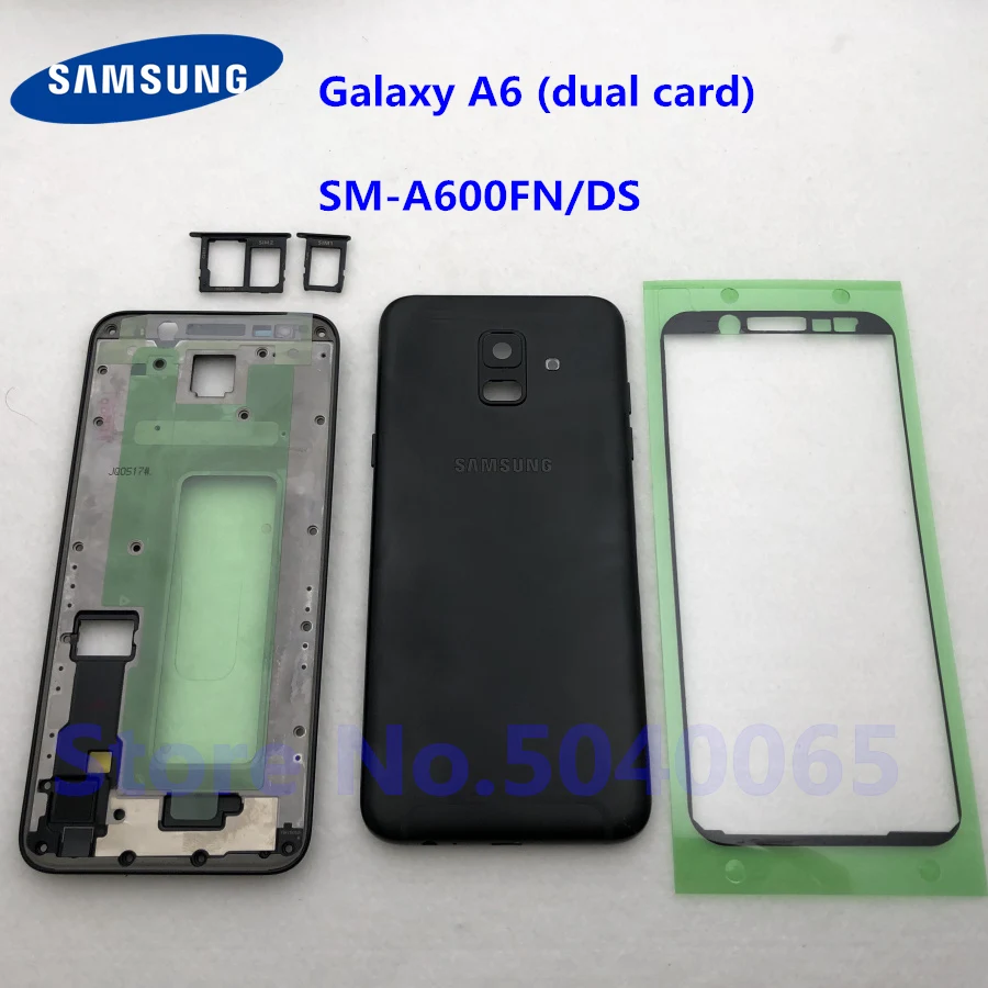 Задняя крышка аккумуляторного отсека с кнопкой для Samsung Galaxy A6/DS A600 2018 полный