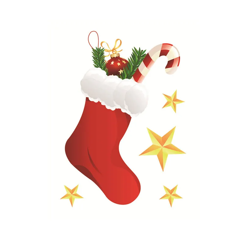 Мультяшная Рождественская наклейка s Санта Клаус/Снеговик/Лось стеклянная для