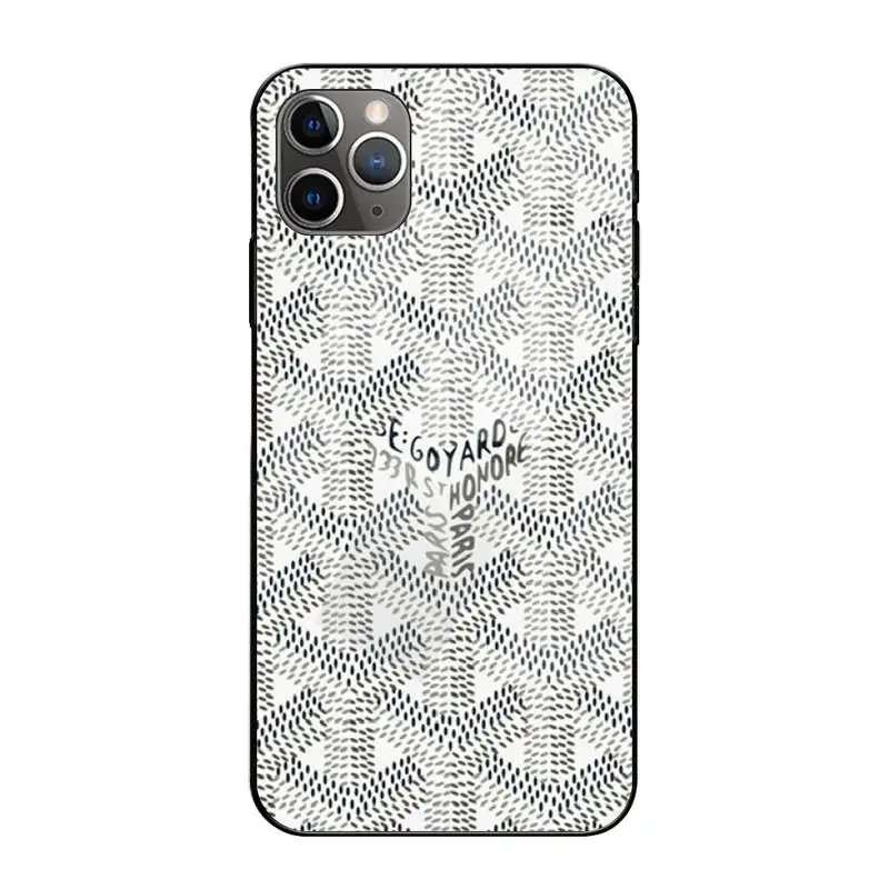 

ZFGHSHYQ Goyards Design Phone Case Tempered Glass For Iphone6plus 6S 7 7plus 8 X XS XSmax XR 11 12 Pro Max 12mini
