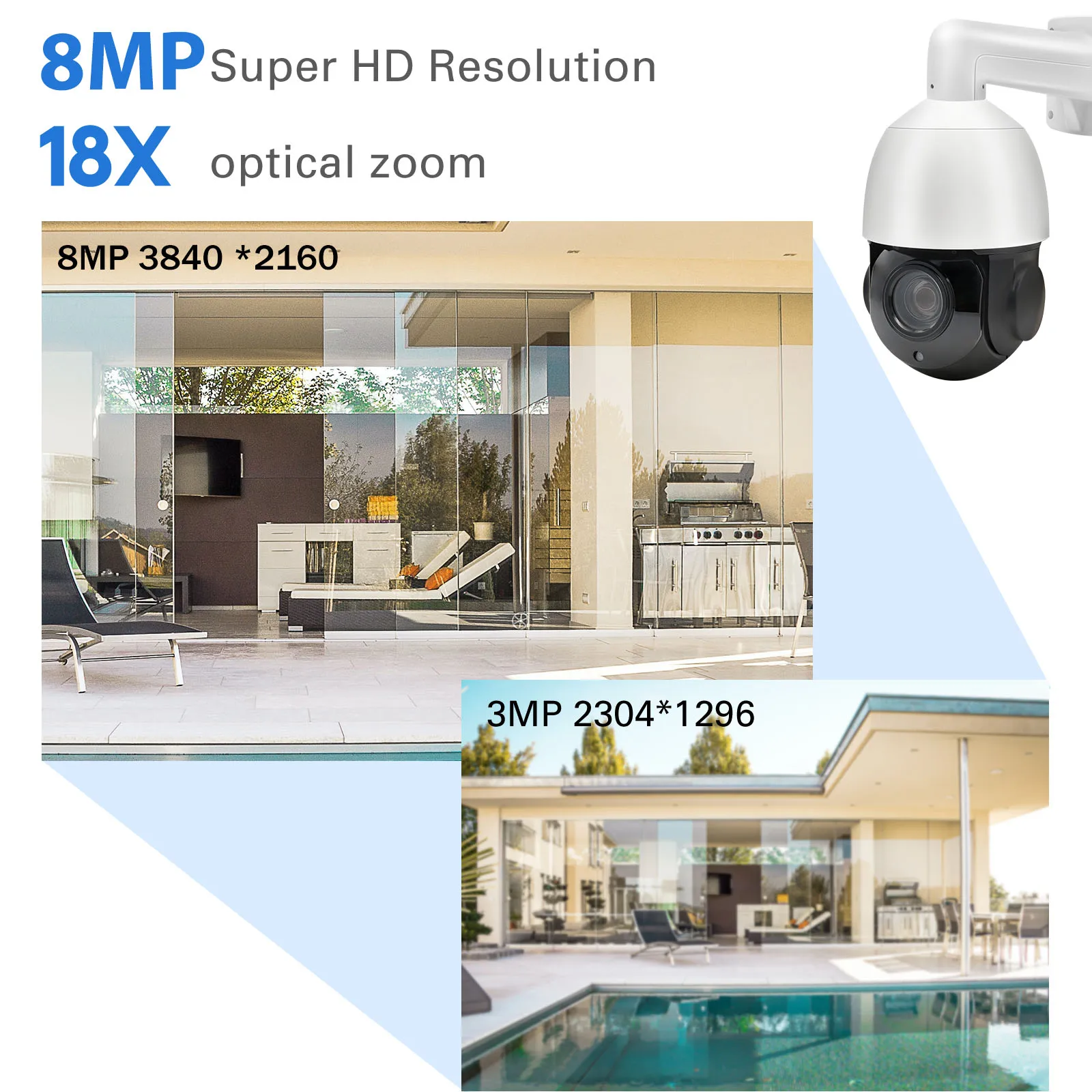 Hikvision совместимая с PTZ IP-камерой 5 Мп 8 18X-30X зум водонепроницаемая купольная камера
