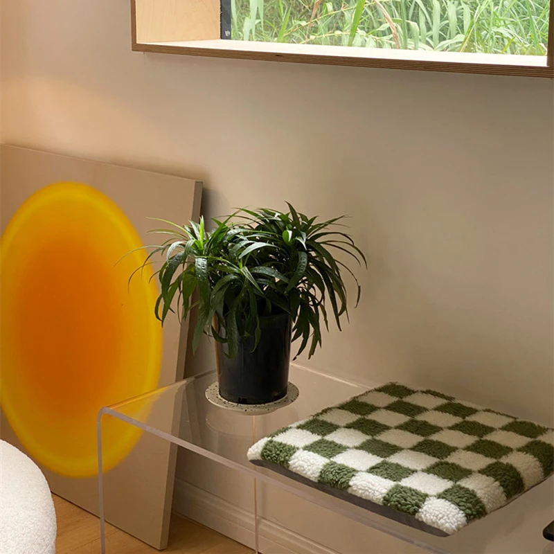 Подушка для сиденья из берберского флиса мягкая квадратная шикарная сетка