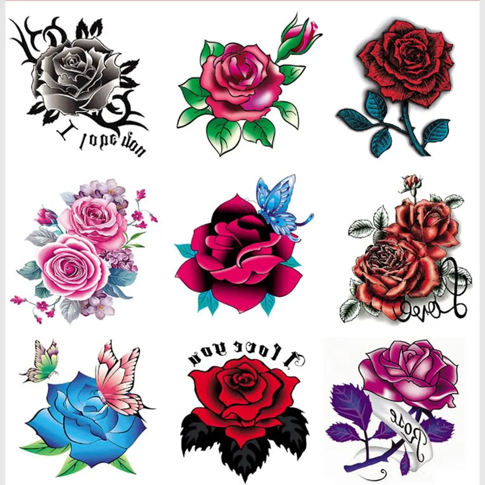 Тату-наклейки с цветами и бабочками 30 шт. | Красота здоровье