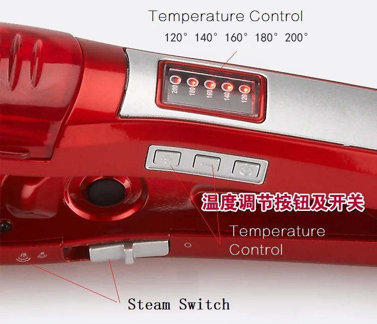 

steam Professional hair straightener fast flat iron electric straightening Ceramic titanium plate high quality 220-240V