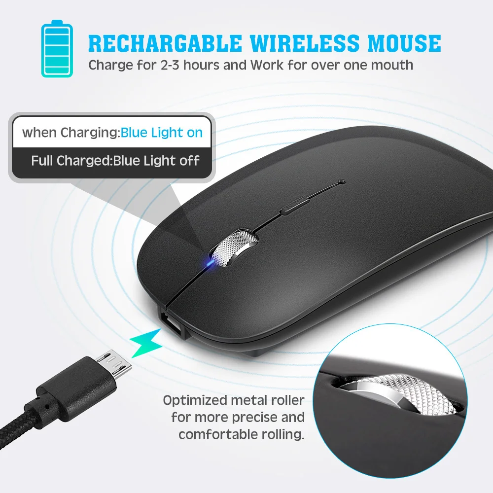 seenda bluetooth compita 2 4g wireless mouse rechargeable computer wireless mouse for tablet phone laptop accessories silent free global shipping